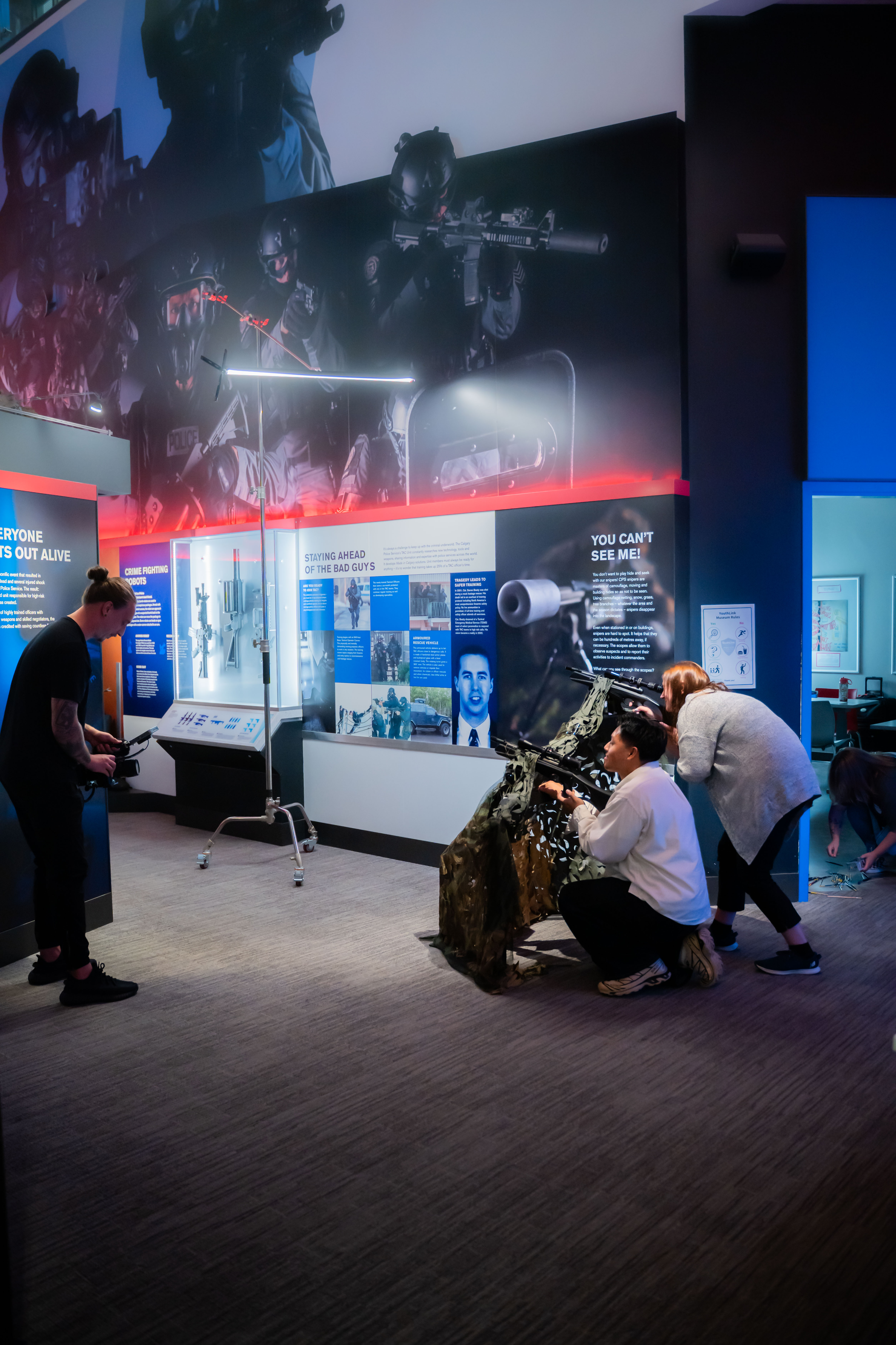 filming taking place of the interactive exhibits at the CPDC